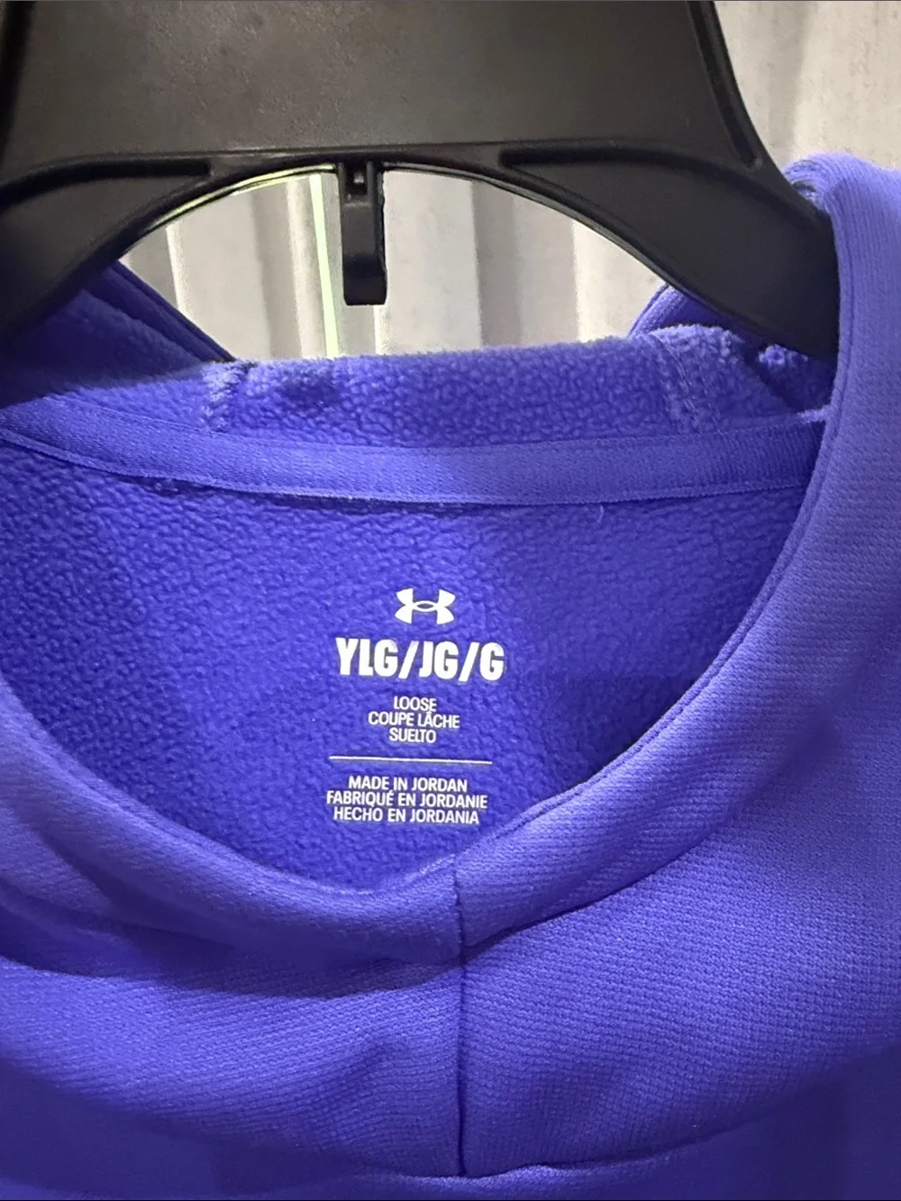 Under Armour Girls' Bright Purple Hoodie with Pink Logo